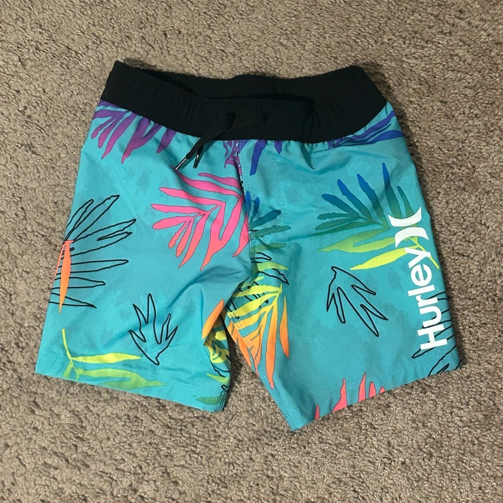 Hurley Kids' Leaf Print Shorts - Blue and Multicolor